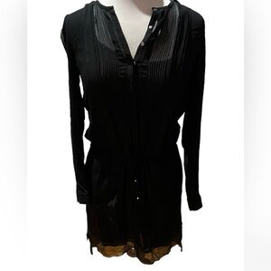 Diane Von Furstenberg Punktucked Long Sleeve Shirt Dress - Siza 8